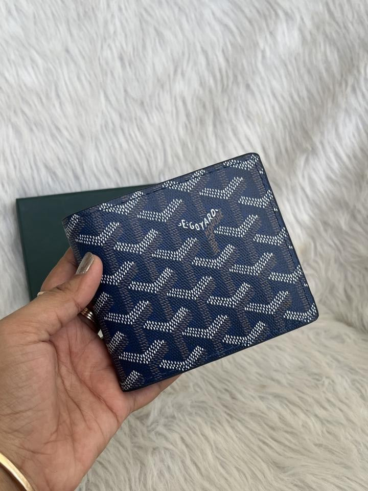 Goyarrd MM-3 Blue Mens Wallet Premium Leather With OriginalBox