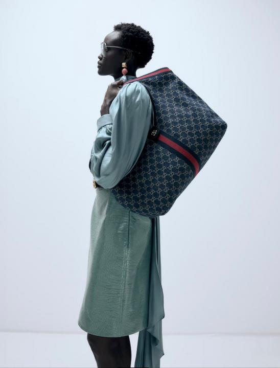 Guccci CB Giglio Large Denim Tote With Original DustCover & CarryBag