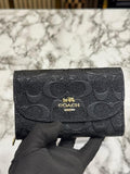 C-Inspired Three Fold Embossed Wallet With Box (Black)