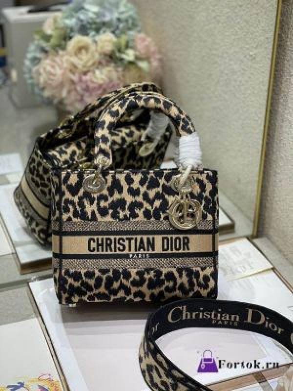Diior_lady embroidary lady bag with og box(leapord print)