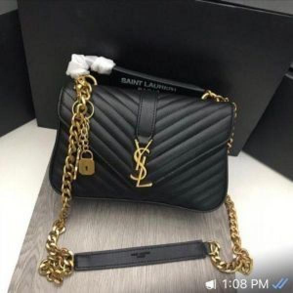 Ysl Collage Black Golden Medium Shoulder Bag With double Box & Dust Cover