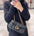 C-Inspired Tabby Quilted Black Shoulder Bag With Box And Dust Bag