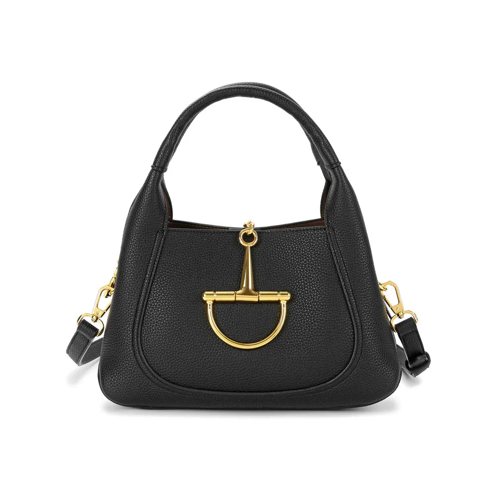 G-Inspired Softbit Medium Top Handle Bag With Double Box And Dust Bag (Black)