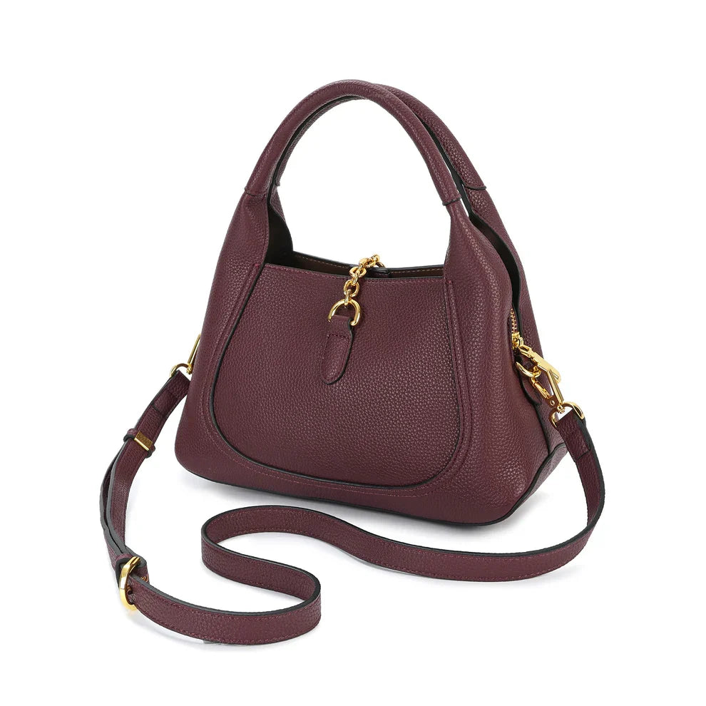 G-Inspired Softbit Medium Top Handle Bag With Double Box And Dust Bag (Maroon)