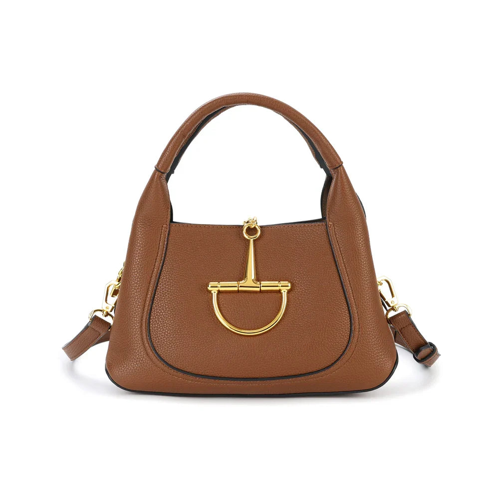 G-Inspired Softbit Medium Top Handle Bag With Double Box And Dust Bag (Brown)