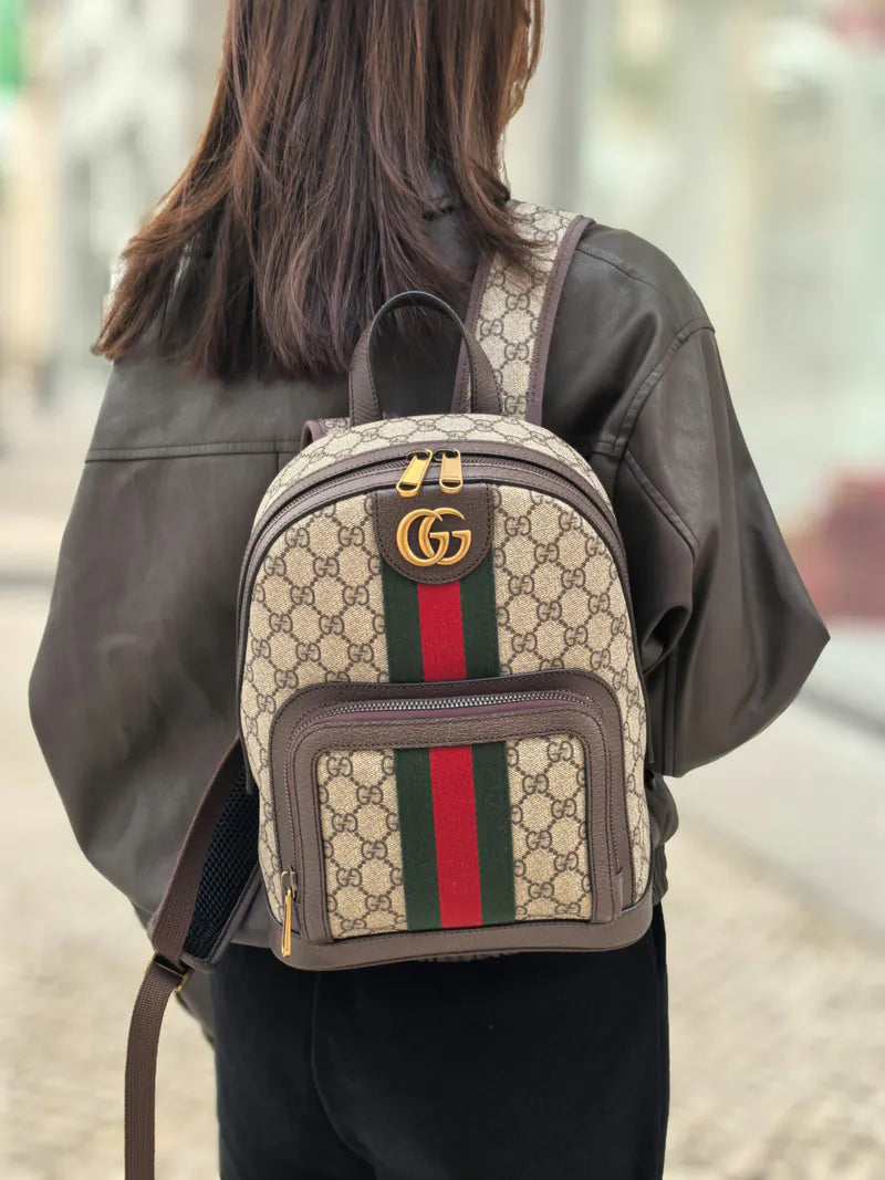G-inspired Ophidia GG Printed Backpack With Dust Bag (Brown)