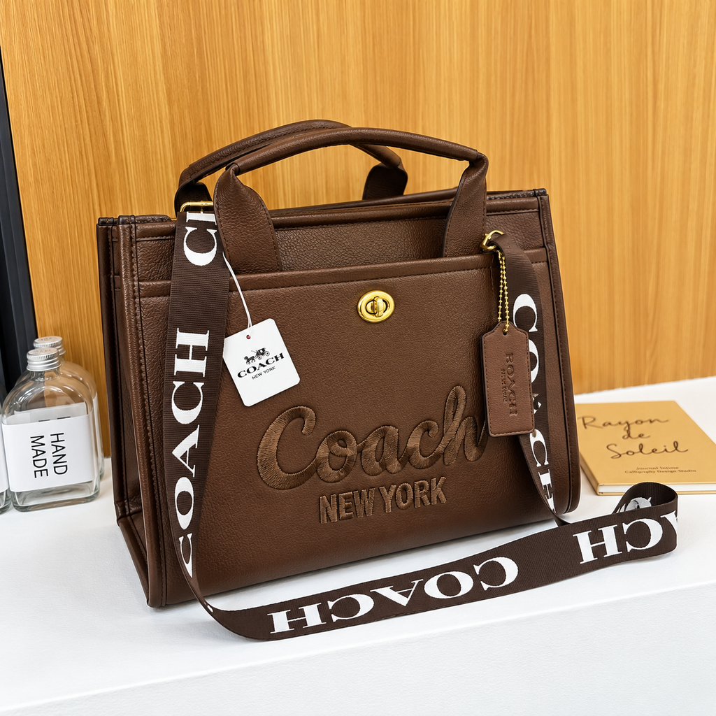 C-Inspired Cargo Tote In Canvas With Dust Bag And Carry Bag (Coffee)