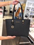 MK-Inspired Jet Set Travel Large Logo Tote Bag With Dust Bag (Black)