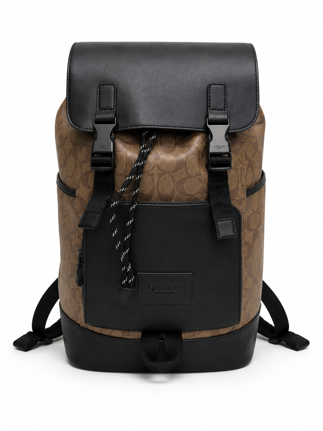 C-inspired Rivington Signature Classic Canvas Monogram Backpack With Dust Ba (Apricot-Black)