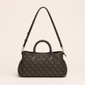 Guess-Inspired Monogram Mini Satchel Crossbody Bag (Coffee)