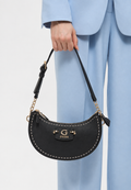 Guess-Inspired Nastra Top Zip Shoulder Bag With Box And Dust Bag (Black)