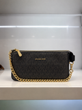 MK-inspired Jet Set Leather Pouchette With Box And Dust Bag (Black)
