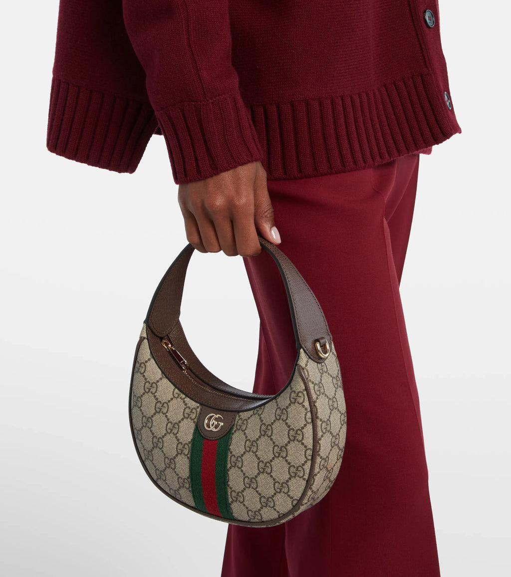 G-Inspired GG Ophidia Supreme Canvas Half Moon Shoulder Satchel Bag