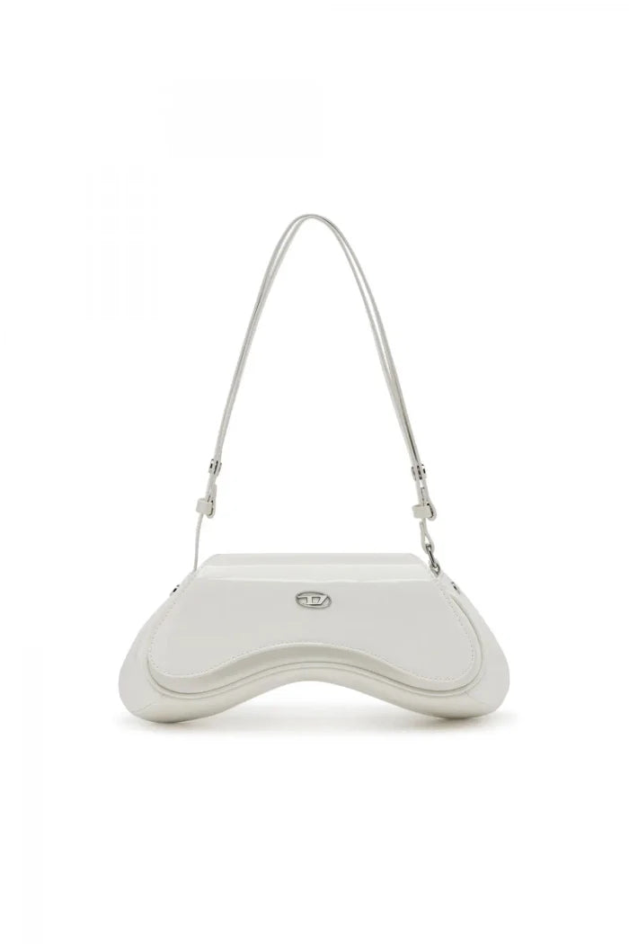 Diesel Inspired Play Glossy Shoulder Bag With Box And Dust Bag Including Carry Bag (White)