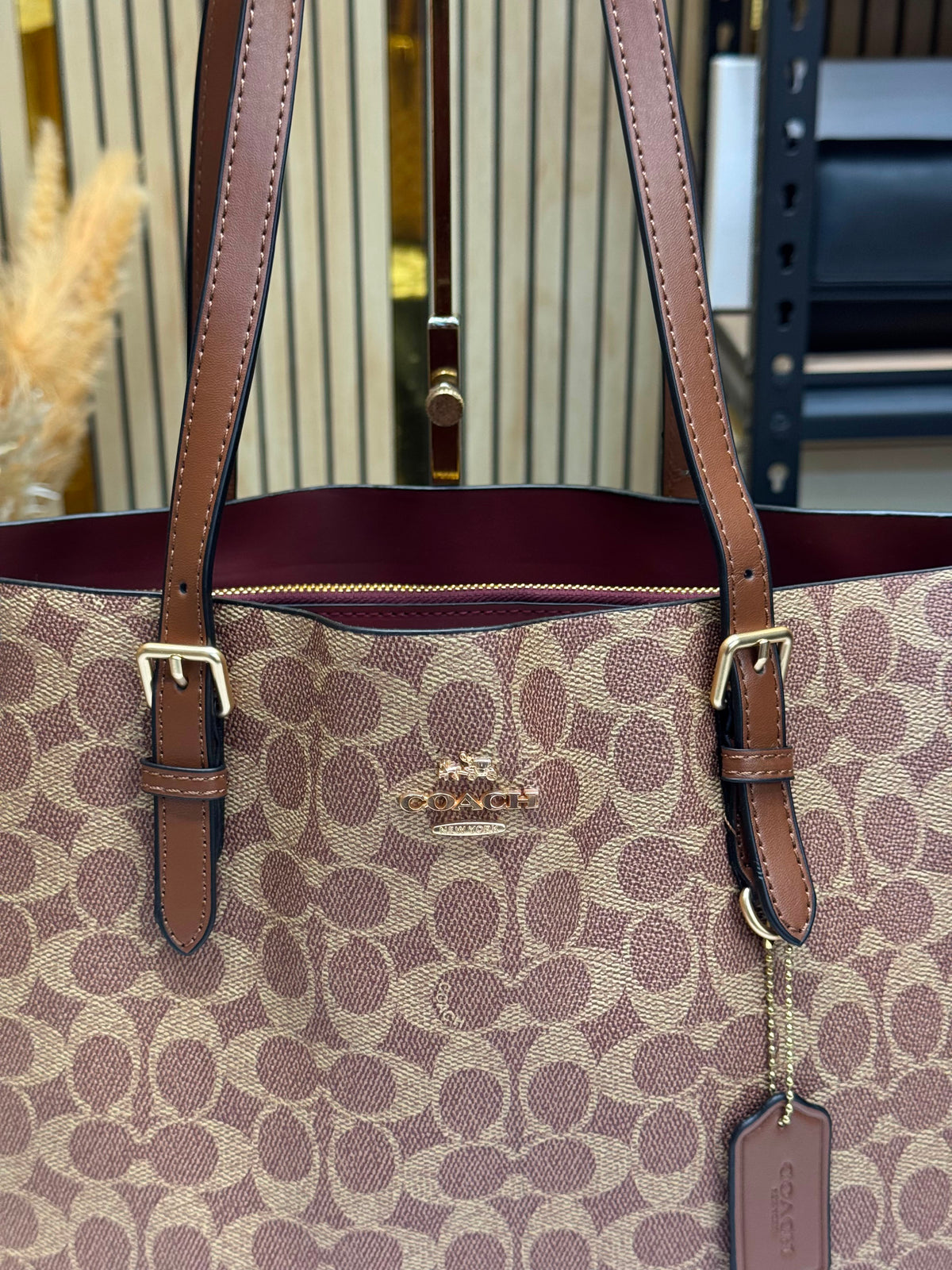C-Inspired mollie tote bag with dust bag (Brown)