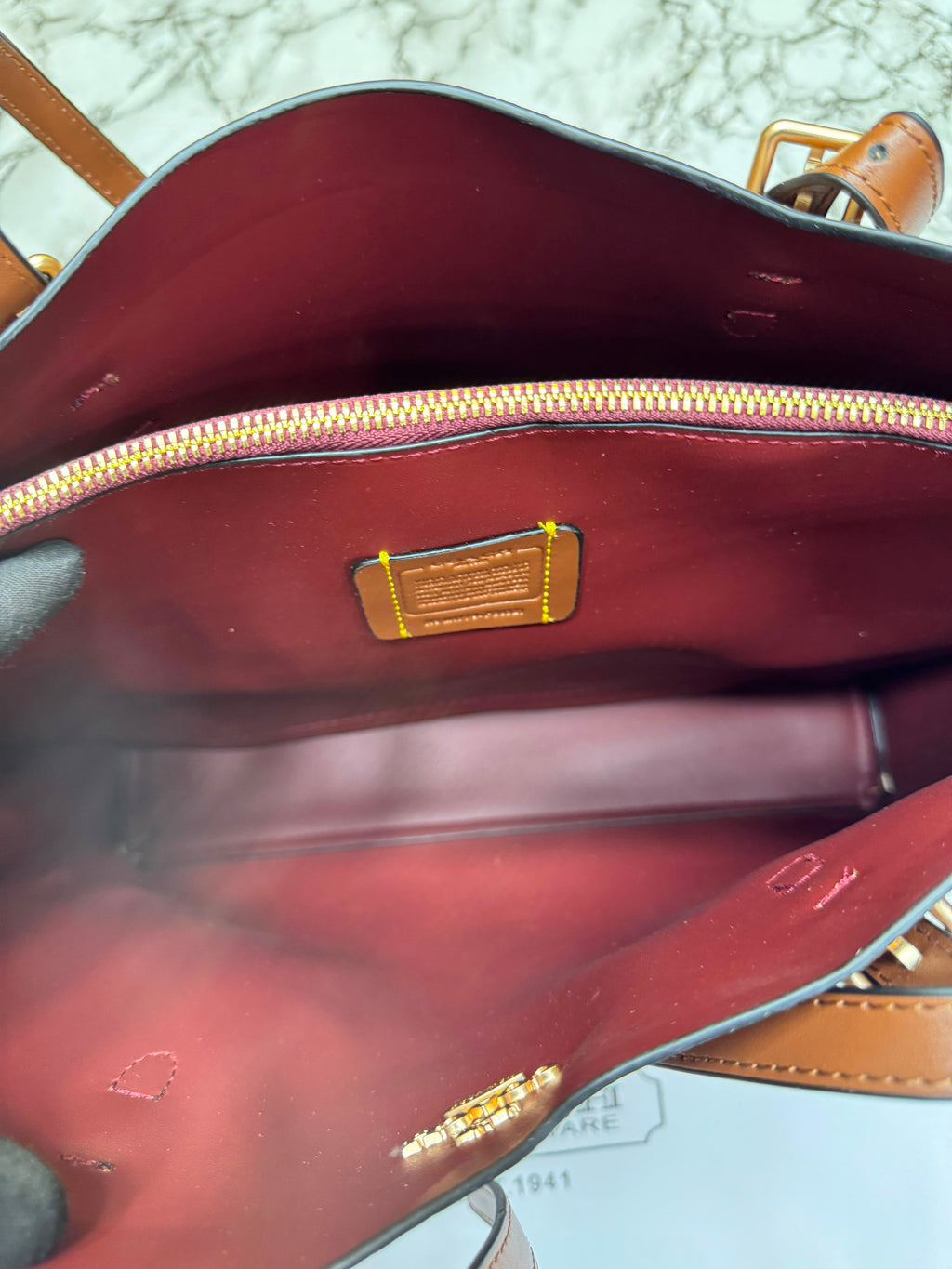 C-Inspired mollie tote bag with dust bag (Brown)