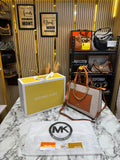 MK-Inspired Prorsum Handbag With Dust Bag And Magnetic Box Premium Quality (Beige brown)