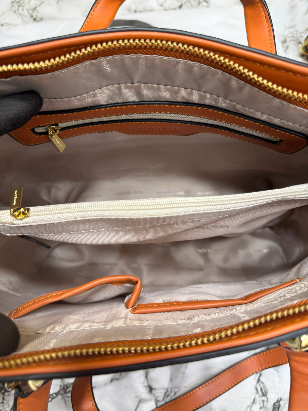 MK-Inspired Prorsum Handbag With Dust Bag And Magnetic Box Premium Quality (Coffee Brown)