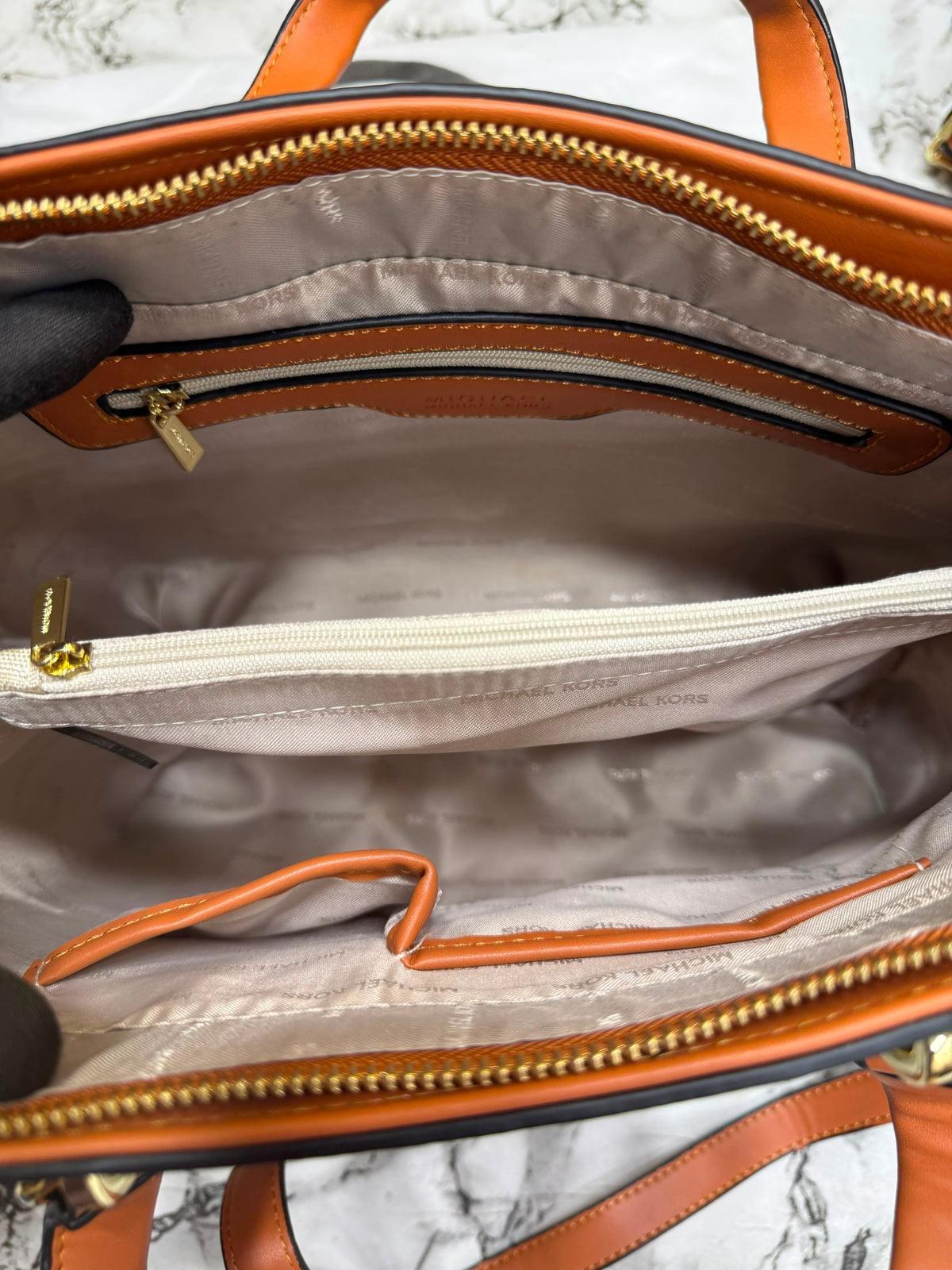 MK-Inspired Prorsum Handbag With Dust Bag And Magnetic Box Premium Quality (Coffee Brown)