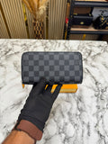 LV Inspired Double Zipper Premium Wallet With Box (Black Square)