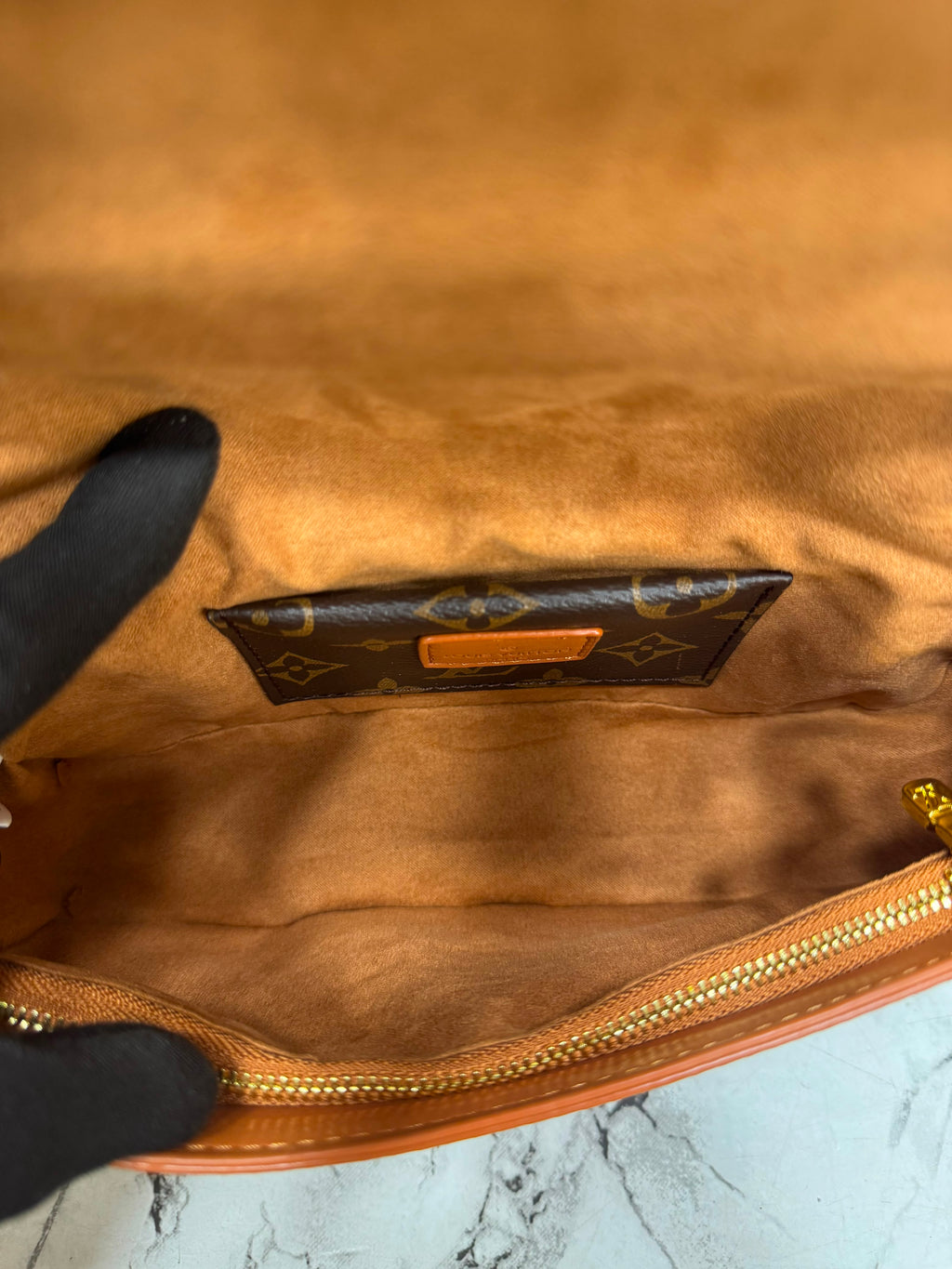 LV-Inspired officier pouch sling bag with og dust bag & double box including carry bag premium quality [orange]