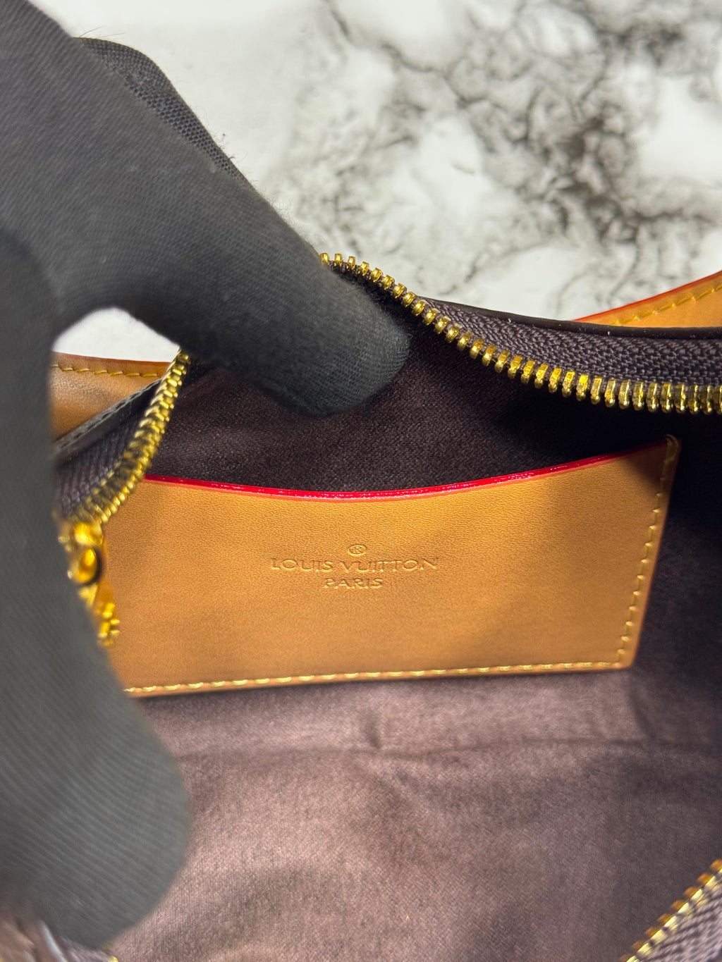 LV-Inspired Mini Loop Monogram Empreinte Chain Shoulder Bag With Box & Dust Bag (Brown)