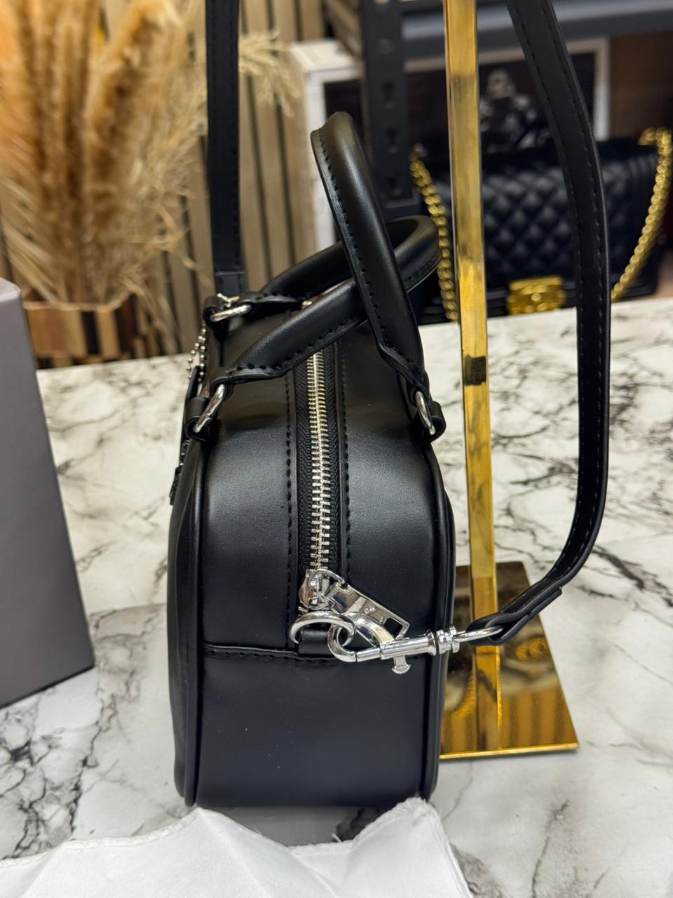C-Inspired Satchel Women Crossbody Bag Sling Bag With Box And Dust Bag (Black)