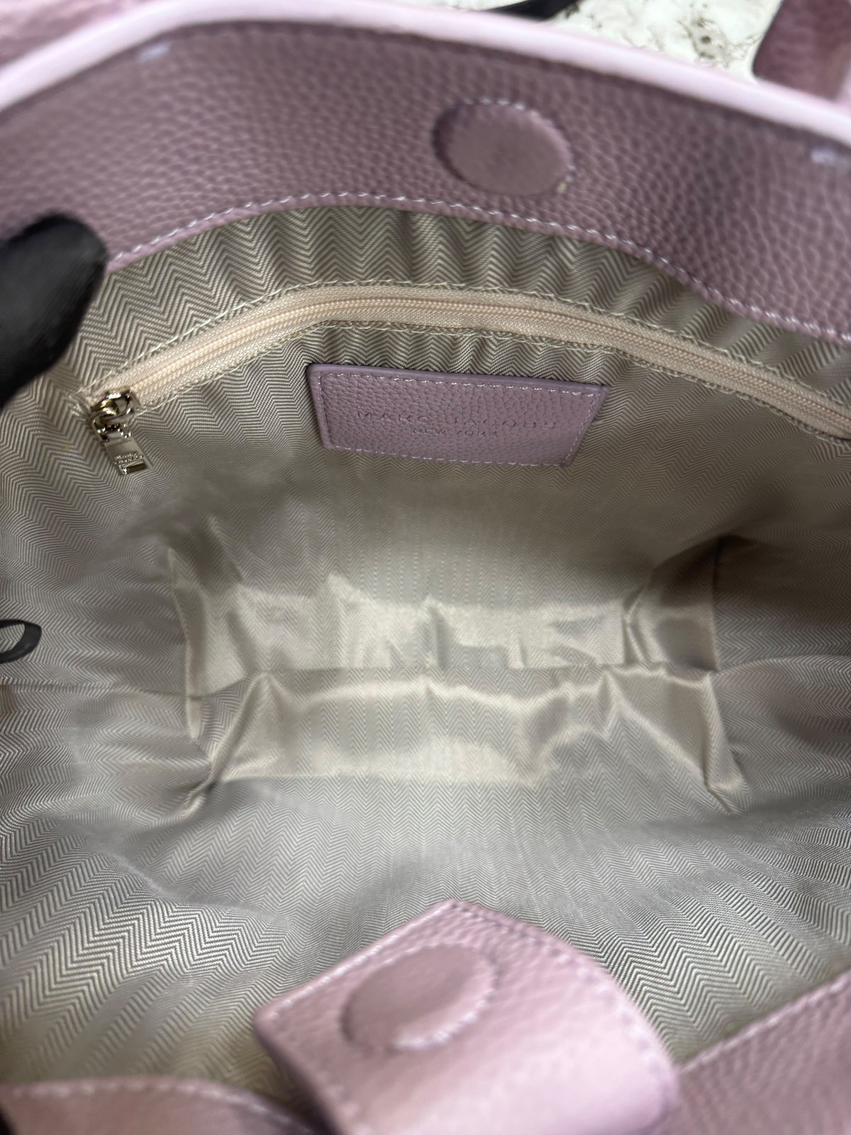 Marc Jacobs-Inspired Wisteria Small Leather Tote Bag With Dust Bag (Purple)