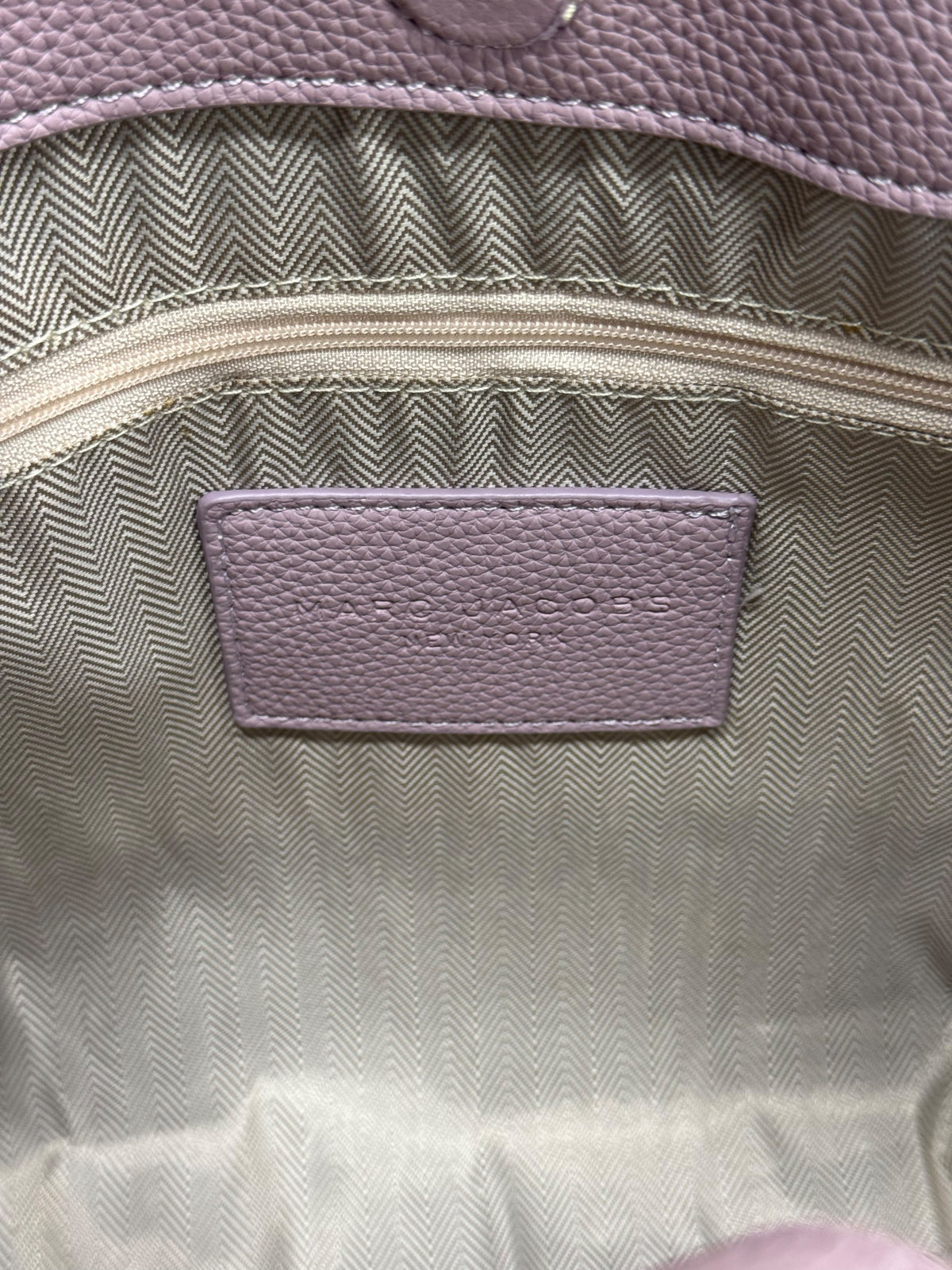 Marc Jacobs-Inspired Wisteria Small Leather Tote Bag With Dust Bag (white)
