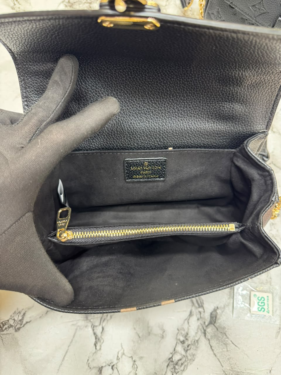 LV-Inspired Pochette Metis Reverse Monogram Mini Bag With Double Box And Dust Bag (Black)