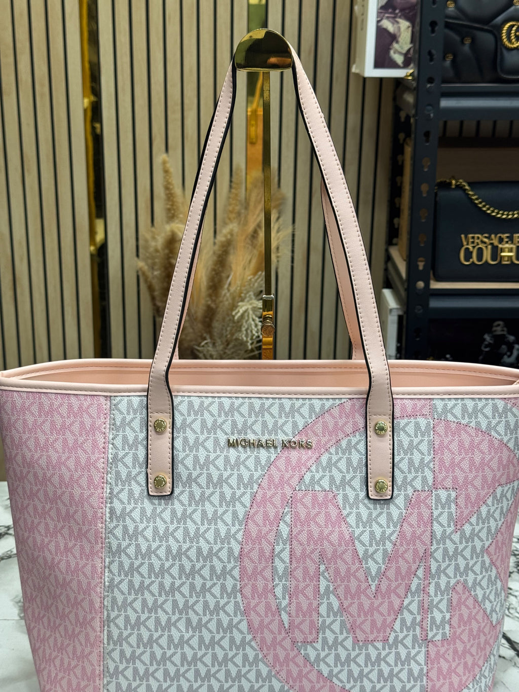 MK-Inspired Carter Tote Bag With Dust Bag Including Card (Pink)