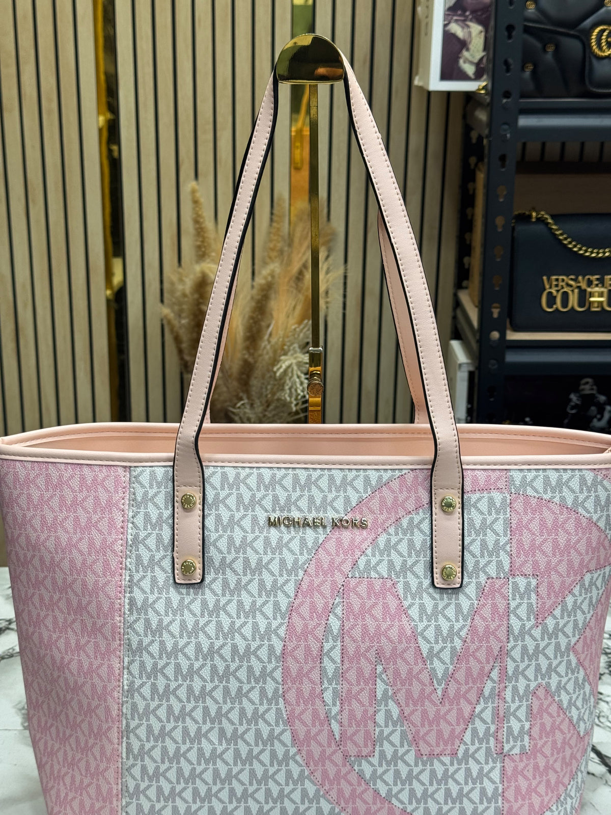 MK-Inspired Carter Tote Bag With Dust Bag Including Card (Pink)