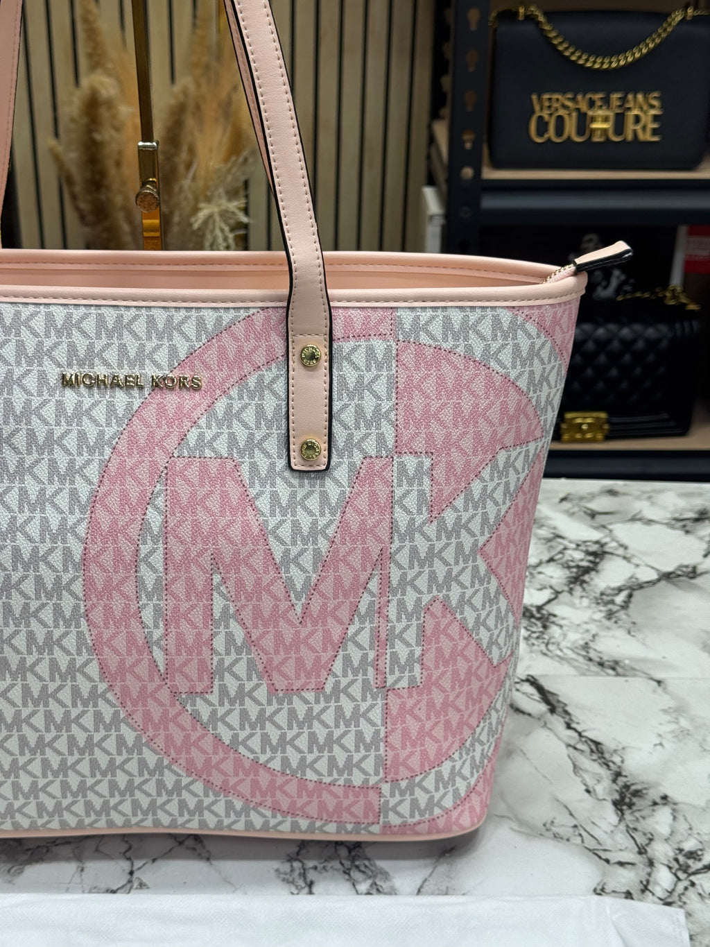MK-Inspired Carter Tote Bag With Dust Bag Including Card (Pink)