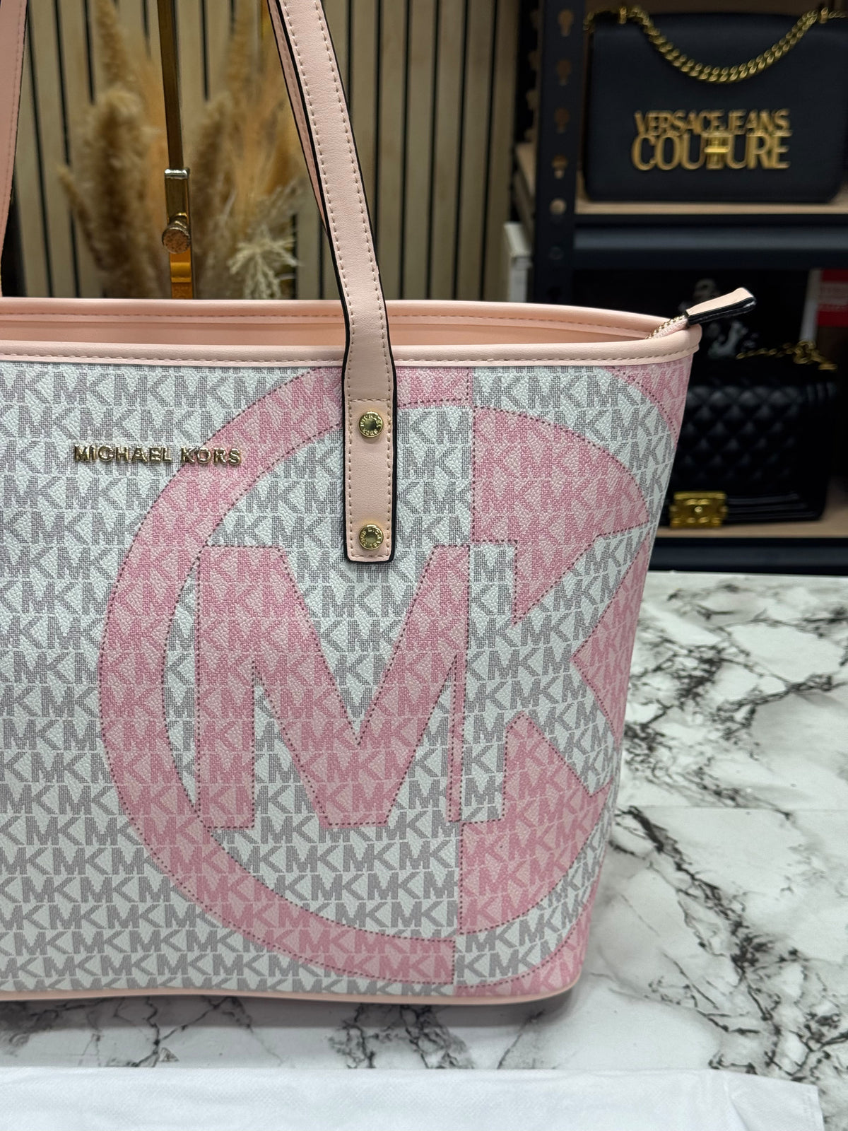 MK-Inspired Carter Tote Bag With Dust Bag Including Card (Pink)
