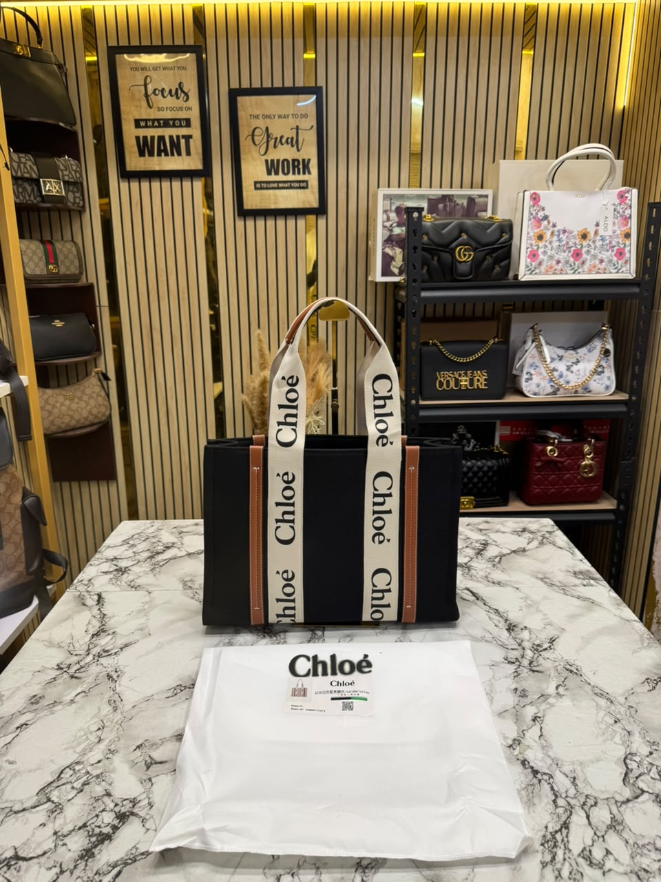 Chloe-Inspired Premium Quality Handbag With Dust Bag (Black)