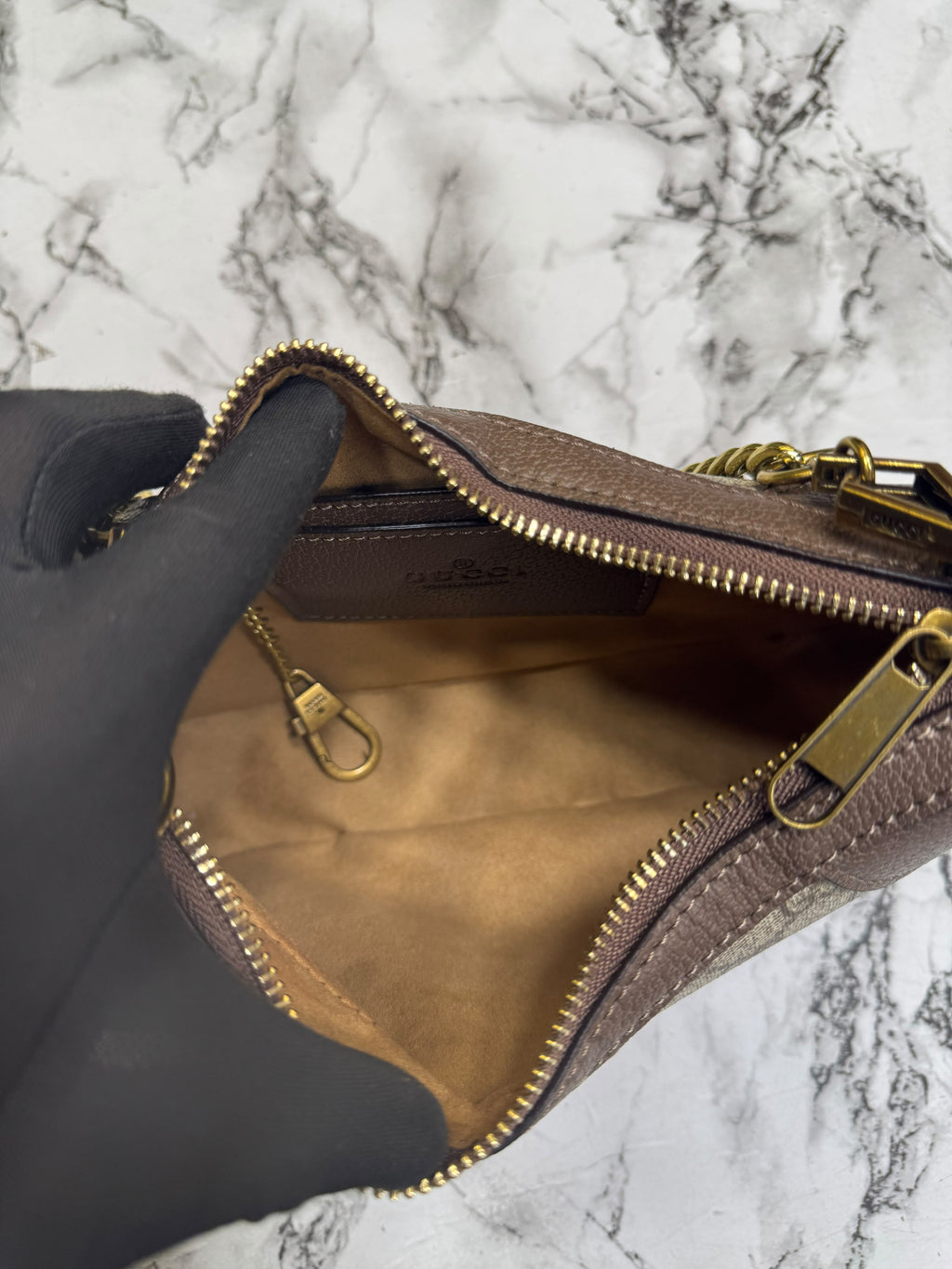 G-Inspired GG Monogram Chain Shoulder Bag With Double Box And Dust Bag Including Carry Bag
