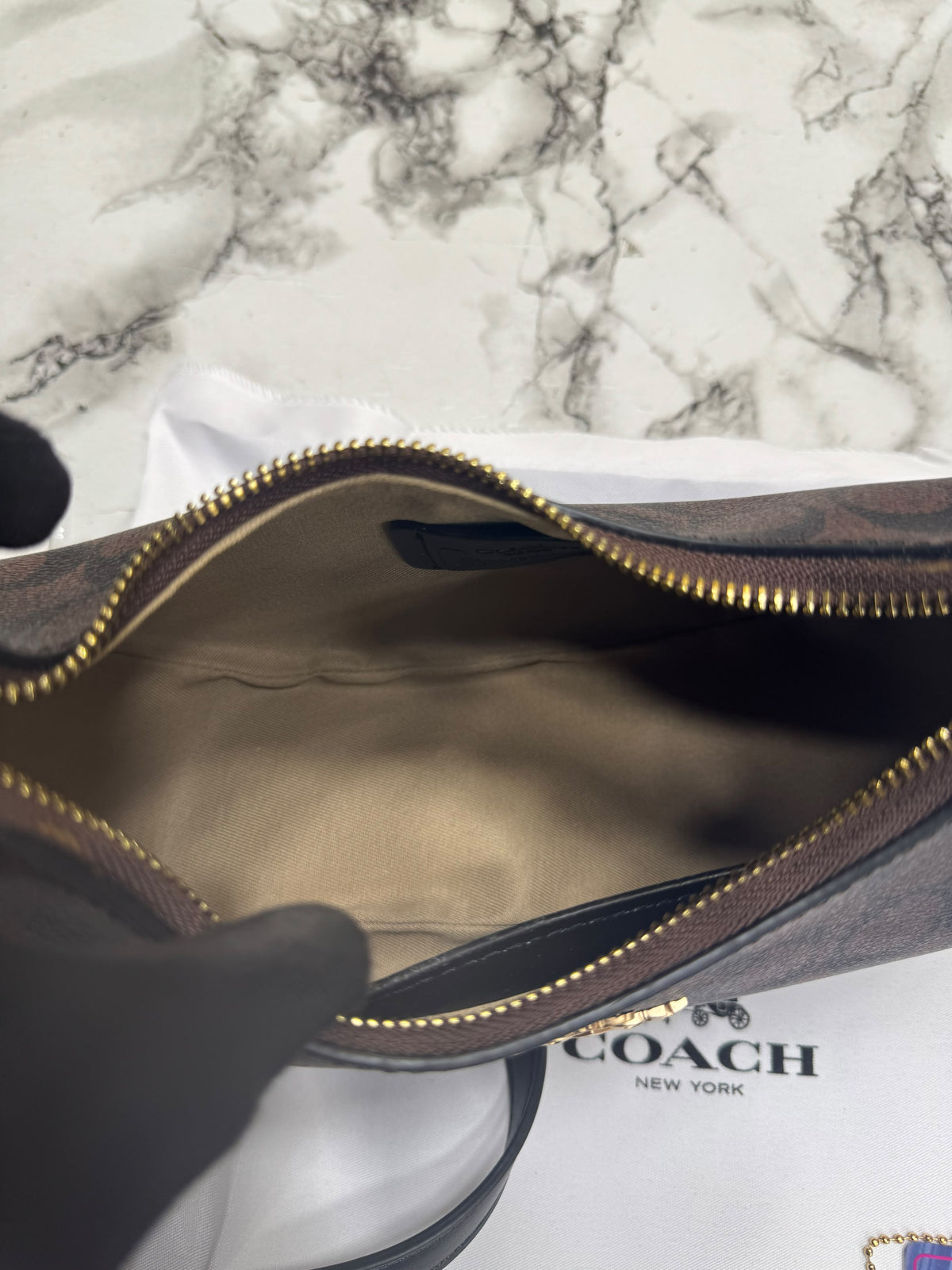 C-Inspired Jonie Signature Canvas Shoulder Bag With Box And Dust Bag (Black)