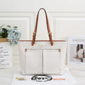 MK-Inspired Jet Set Travel Double Pocket Tote Bag With Dust Bag Including Card (Beige)