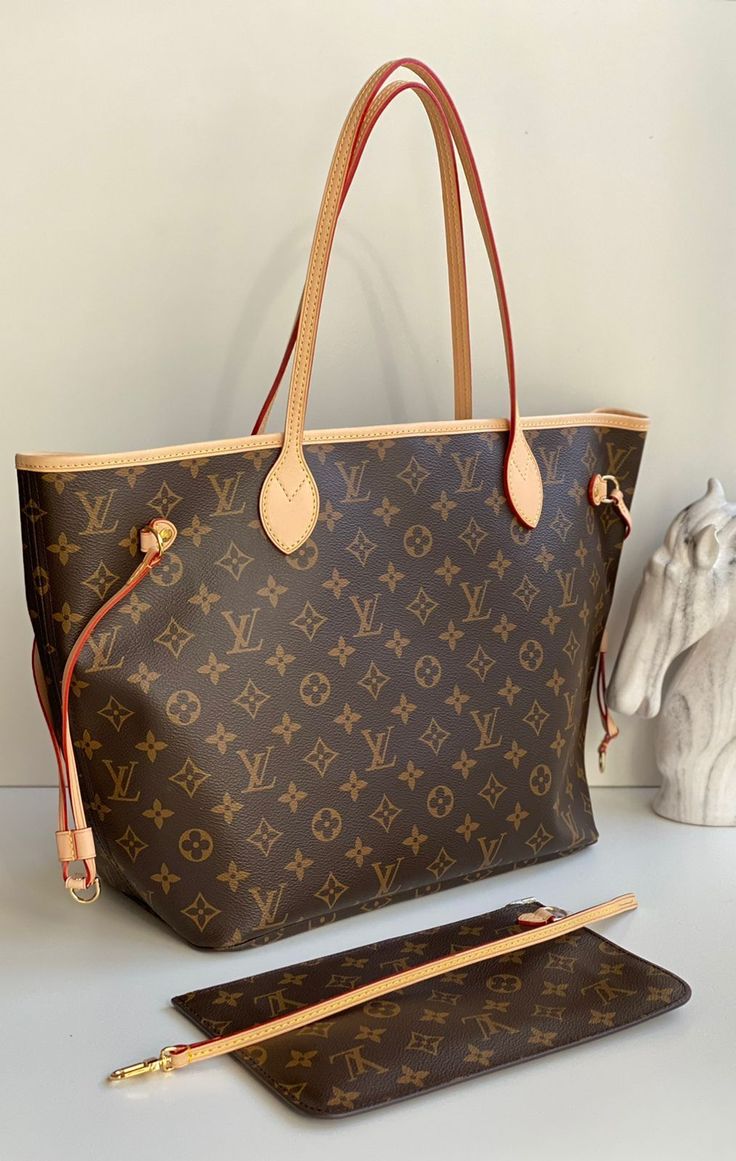 LV-Inspired Neverfull Premium Quality Tote Bag With Box And Dust Bag (Brown monogram)