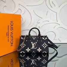 LV-inspired On The Go East West Bi-color Monogram Handbag With Double Box Packaging (Black-White)