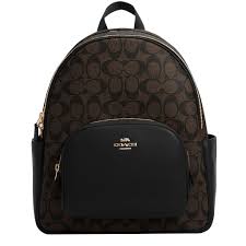 C-Inspired Leather Court With Dust Bag Premium Quality Backpack [Coffee]
