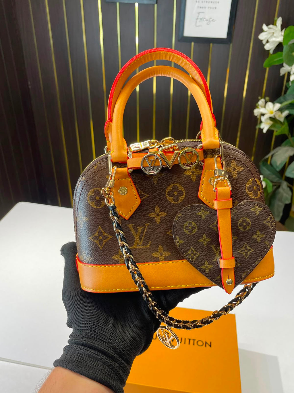 LV-Inspired Alma Small Handbag With Box