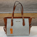 MK-inspired Voyager Premium Quality Tote Bag With Dust Bag (Beige Brown)