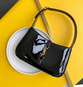 Ysl-Inspired Patent Hobo Bag Glossy with Box (Black)